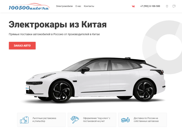 Сайт-каталог электрокаров из Китая